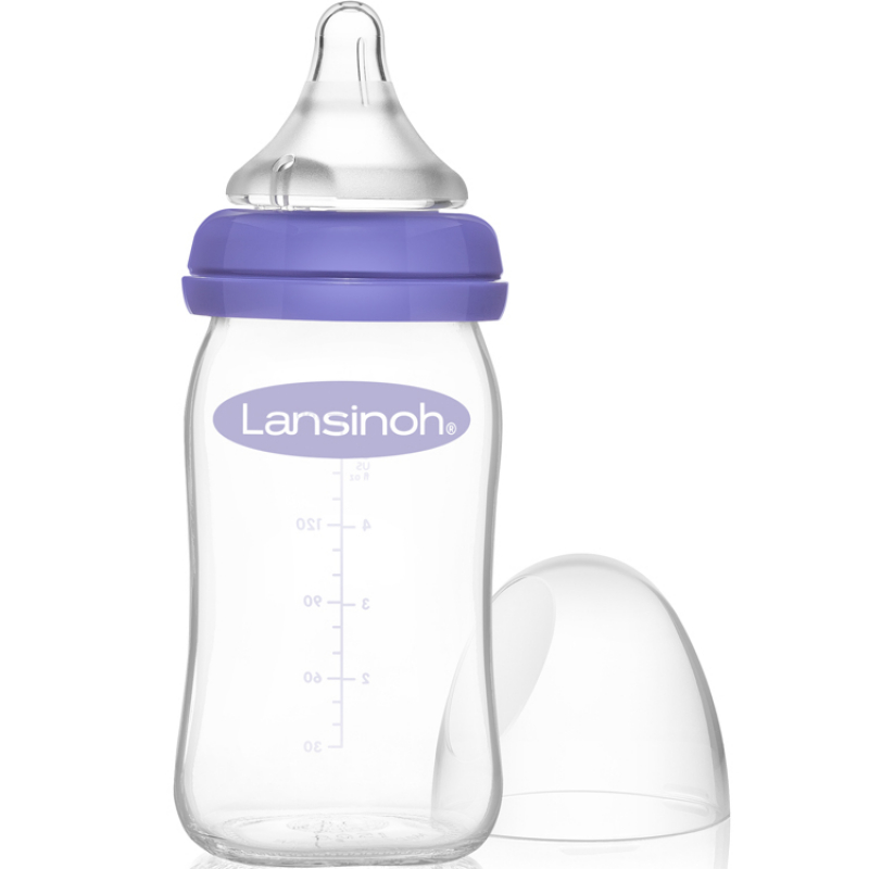 Biberon en verre Natural Wave spécial allaitement  (160 ml) (Lansinoh) - Image 1